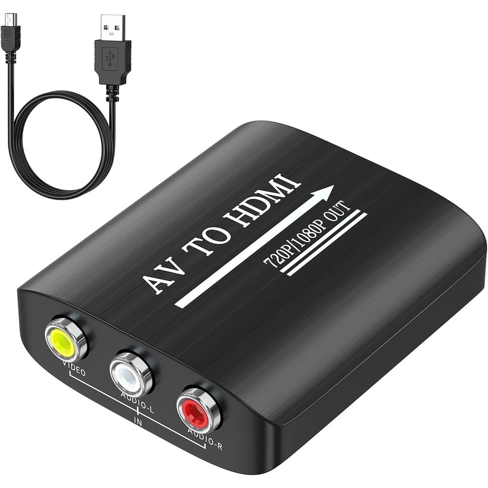 GINGIN AV to HDMI Converter, AV to HDMI Adapter Support 720P/1080P for Ps1/Ps2/P